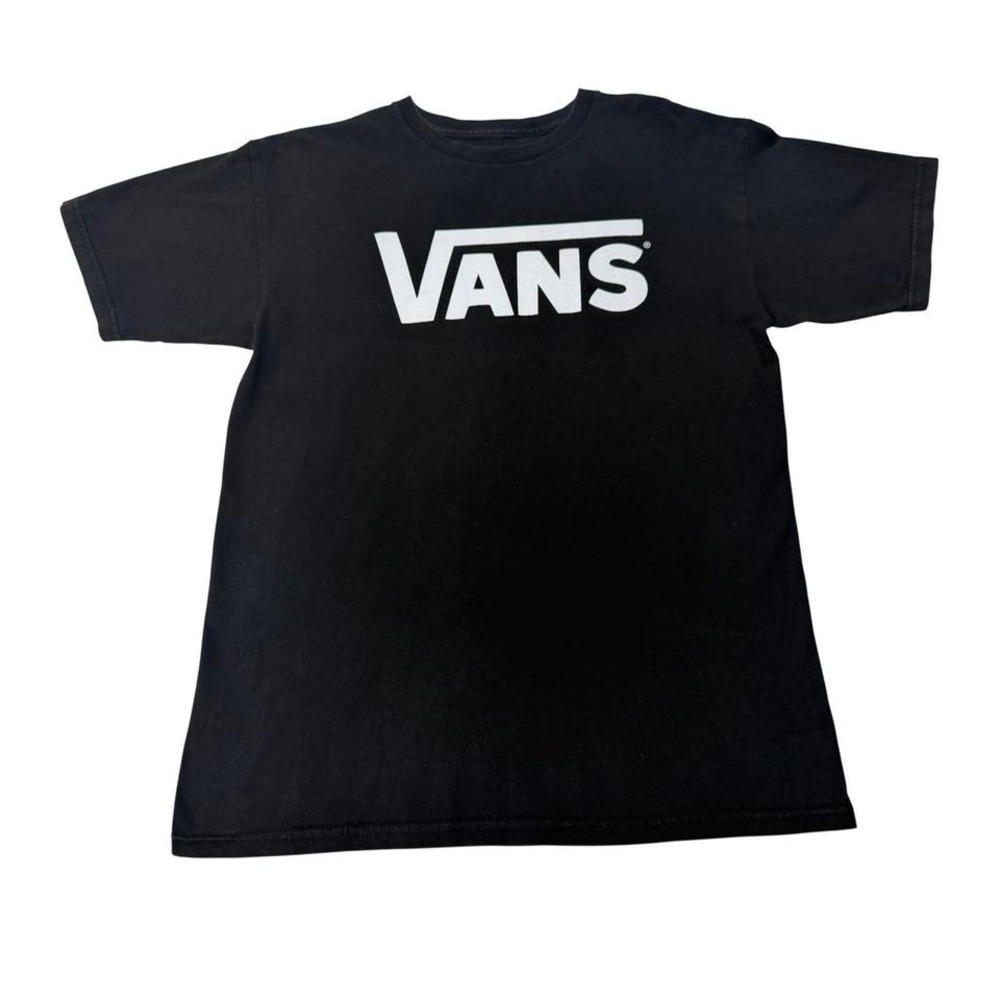 Vans Mens Classic Logo Graphic T-Shirt Black Short Sleeve Crewneck Tee M